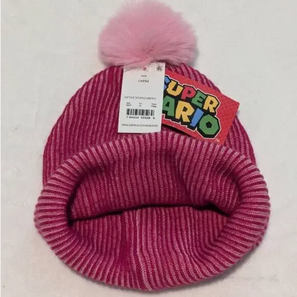 Super Mario Girl's Pink One Size Beanie - Picture 3 of 5